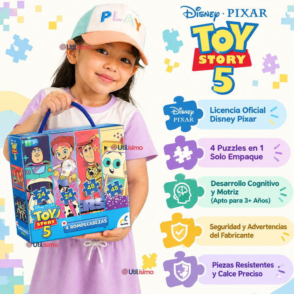 Rompecabezas Puzzle 4 en 1  Toy Story 5 Juguetes Niños
