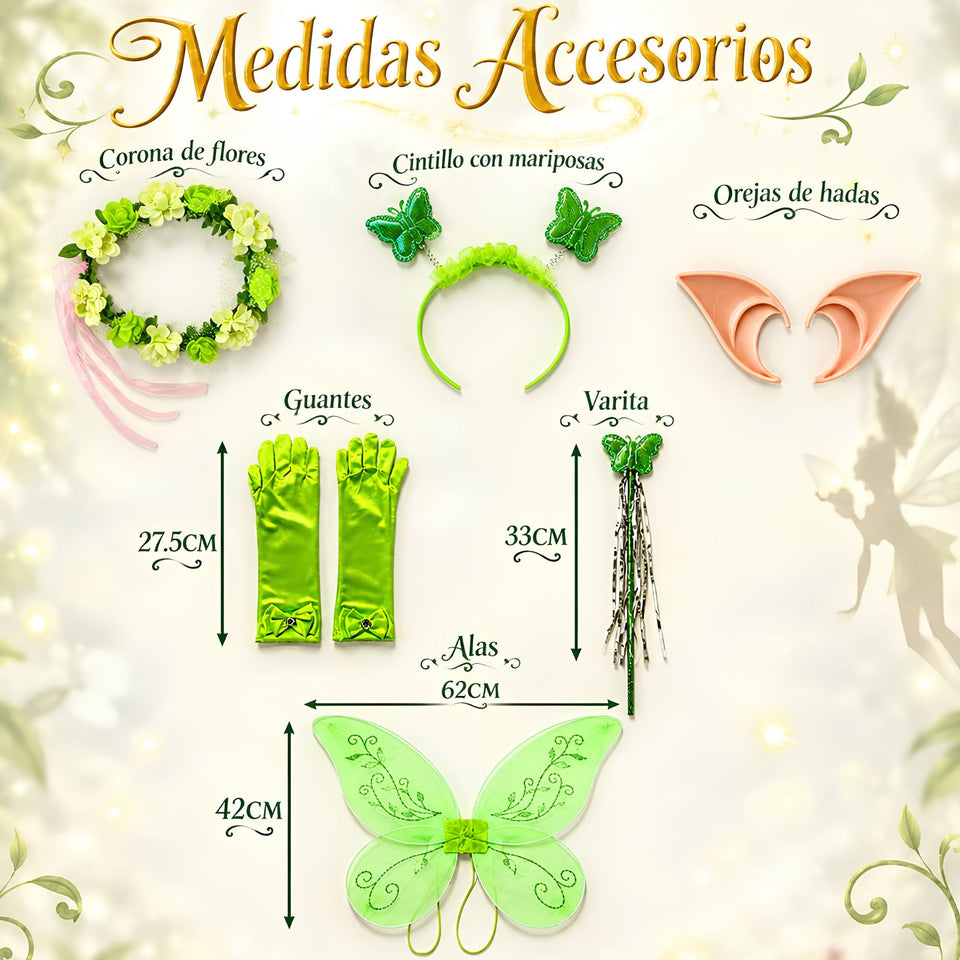 Disfraz Infantil Tinkerbell Campanita Niña Cuento De Hadas