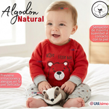 Conjunto 3 Piezas Buzo Pantalón Polerón Body De Algodón Rojo Bebé Niño