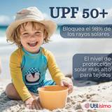 Traje de Baño Manga Larga Pantalón Corto 2 Piezas Corte Split Niño 3 a 9 años Blue Penguin