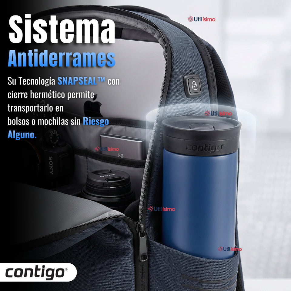 Vaso Mug Contigo Huron 2.0 473 ML Blue Corn Térmico Acero Inoxidable