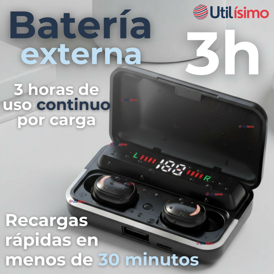 Audífonos Inalámbricos Bluetooth iOS Android Sonido Estéreo Negro