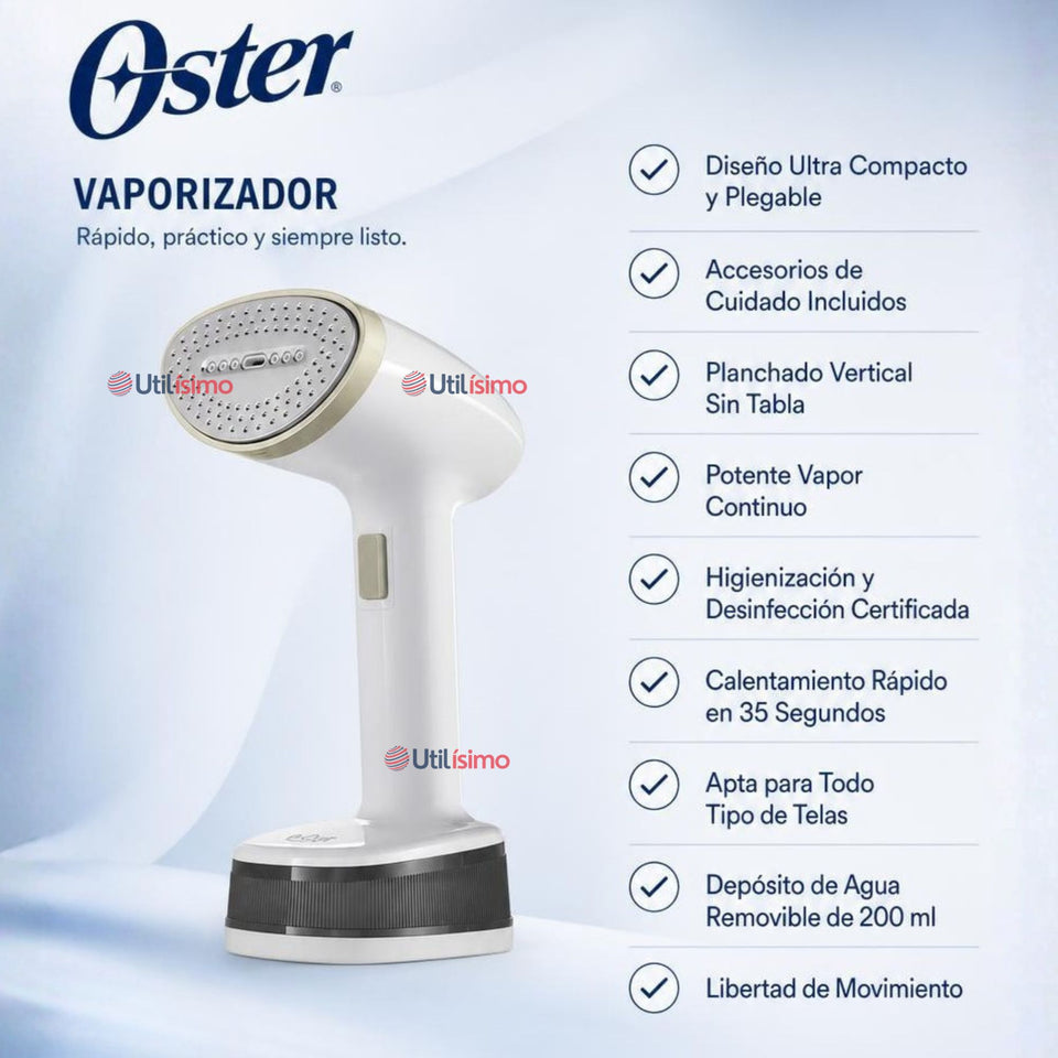 Plancha Vaporizador de prendas de mano plegable Oster GCSTFS200