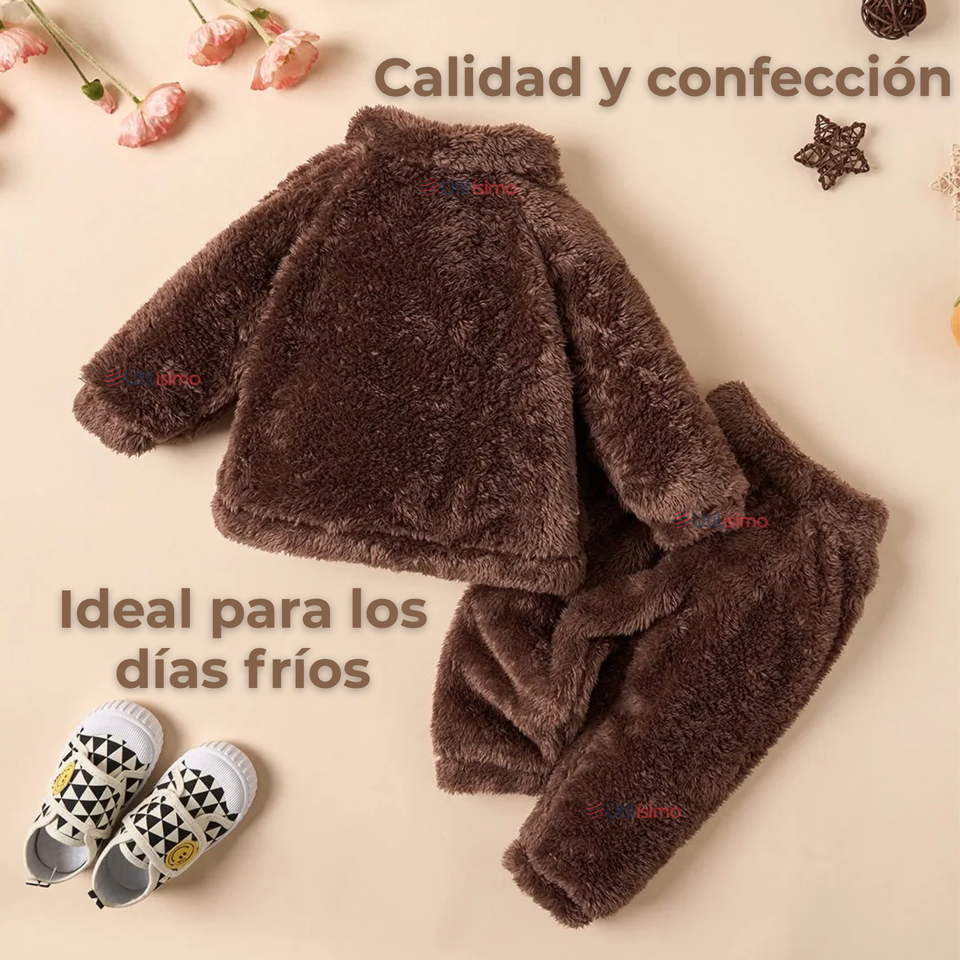 Conjunto Frizado Polar 2 Piezas Niño Marron
