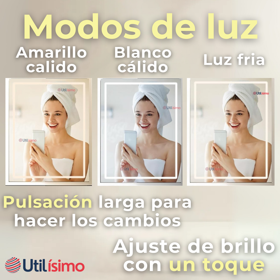 Tocador Y Taburete De Lujo Espejo Ajustable Con Luz Integrada 4 Cajones MDF Blanco 80x40x135cm