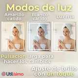 Tocador Y Taburete De Lujo Espejo Ajustable Con Luz Integrada 4 Cajones MDF Blanco 80x40x135cm