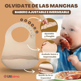 Set De Alimentación Bebé Silicona 5 Piezas De Osito Libre BPA Colores Surtidos