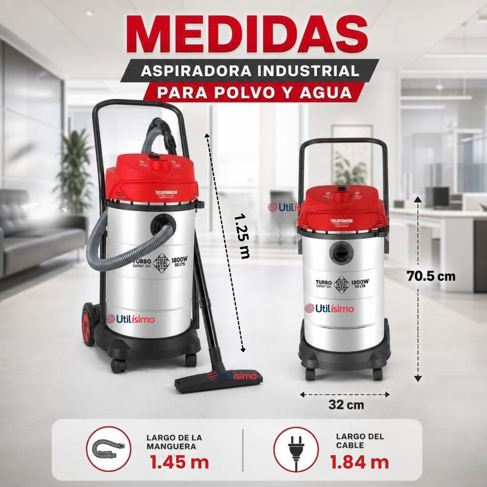 Aspiradora De Tambor Telefunken Turbo Expert 1800W 53L