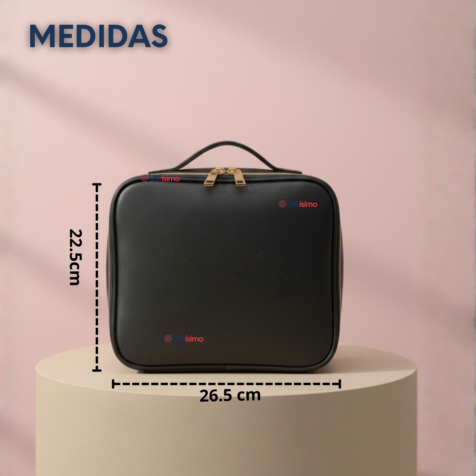 Estuche Maquillaje 2 en 1 Bolso Cosmetiquero Espejo Con Luz Led Organizador