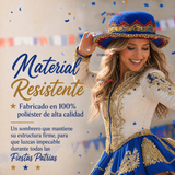 Sombrero Gorro Caporal Mujer Fiestas Patrias Azul Baile Típico