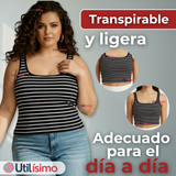 Camiseta Rayas 100% Algodón Básica Lisa Elástica Mujer Colores Surtidos