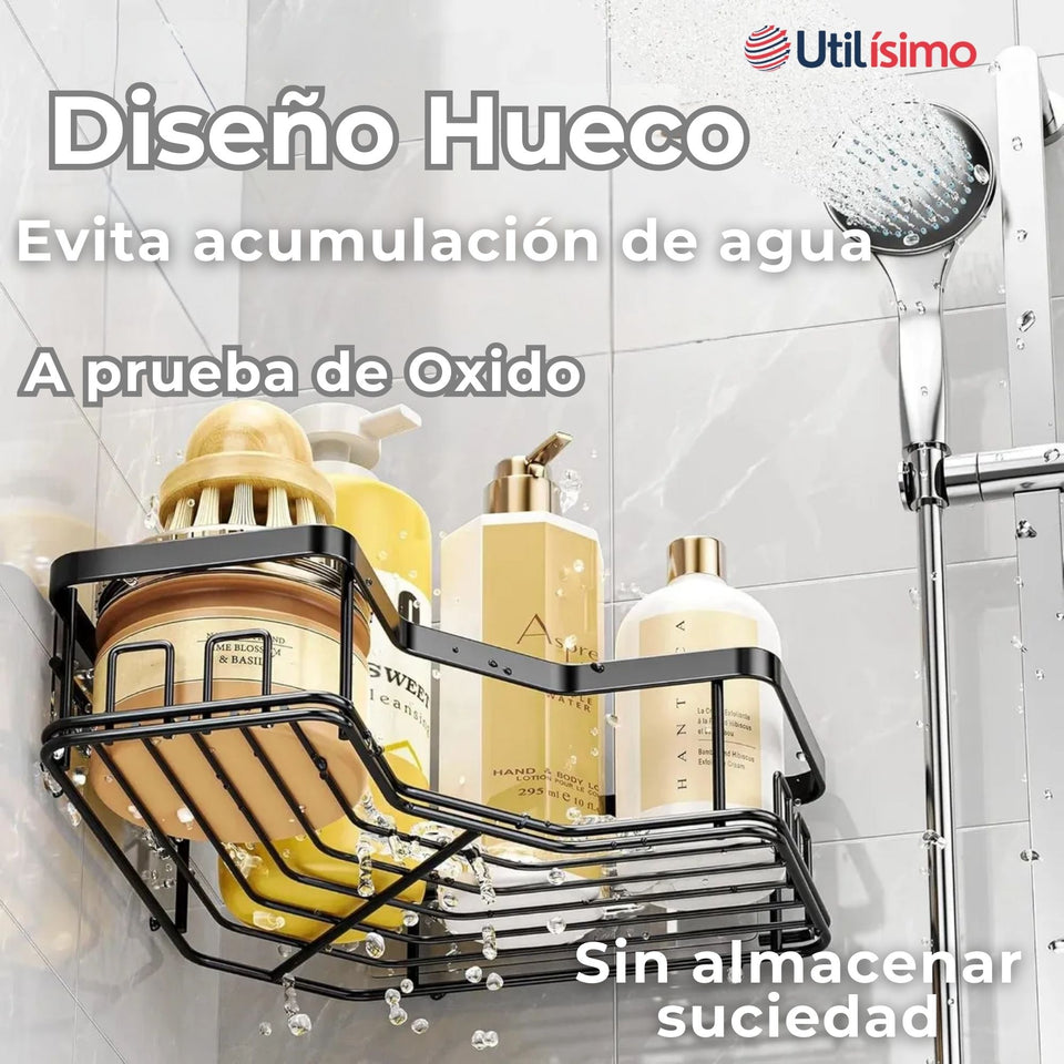 Set Organizador Esquinero Baño 5 Piezas Acero Inoxidable Instalación Adhesiva