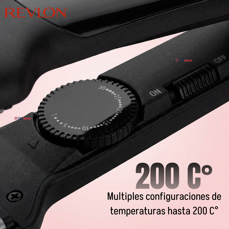 Plancha Alisadora De Cabello Revlon Placas De Cerámica  RVST2182 Alaciadora Negra