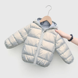 Parka Con Capucha Mangas Larga Niña Metallic Gray