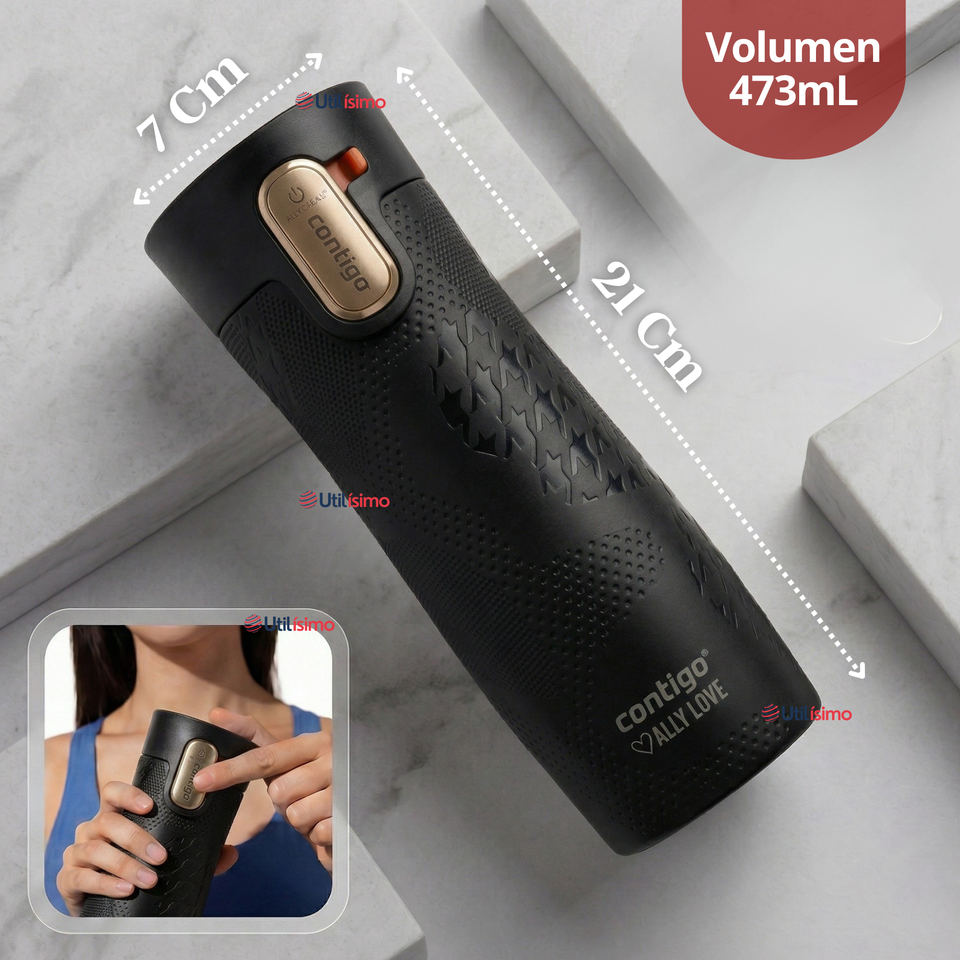 Vaso Térmico Contigo 473ml West Loop 3.0 Ally Love Acero Inoxidable Licorice