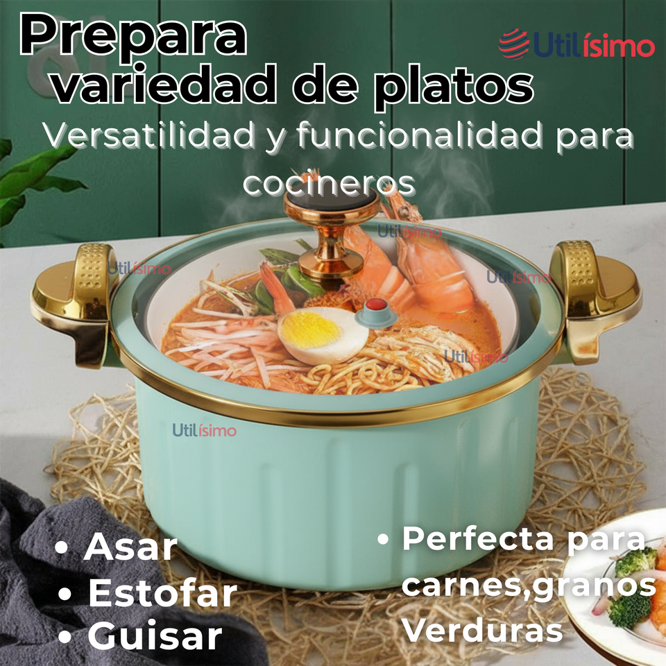 Olla de Micro Presión Esmalte Antiadherente Capacidad 12 Litros Color Azul