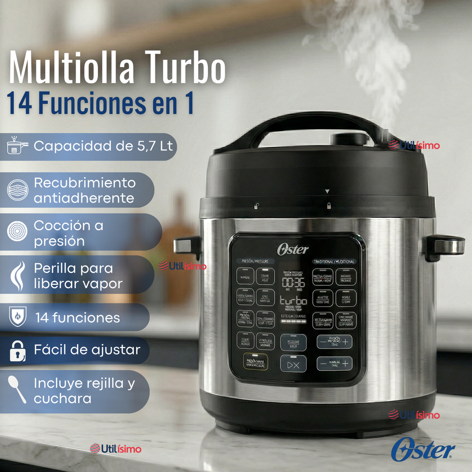 Multiolla turbo Oster®, 5.7 litros de capacidad DiamondForce CKSTPCECT57DF 1400W