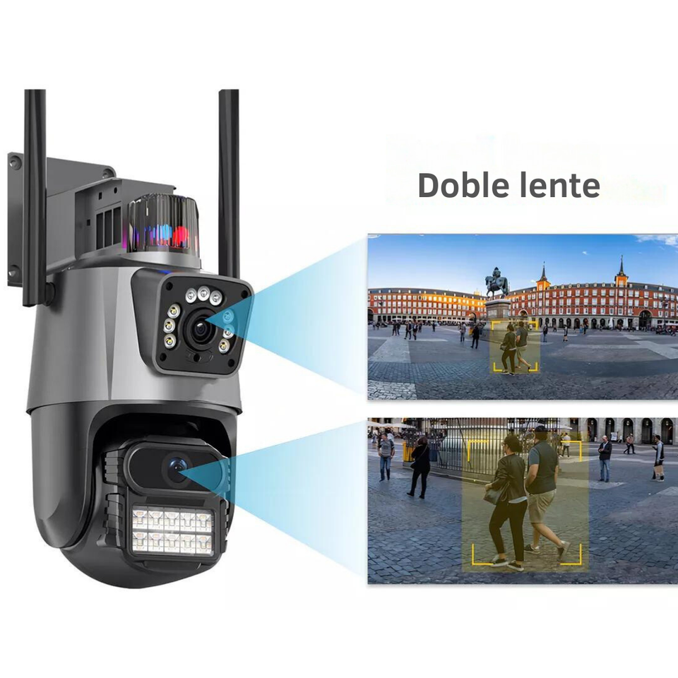 Cámara Domo Wifi Doble Lente Full Hd Con Alarma Seguimiento HCL