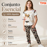 Conjunto 2 Piezas Camiseta y Pantalón 100% Algodón Niña Tedmimak Golden Magic
