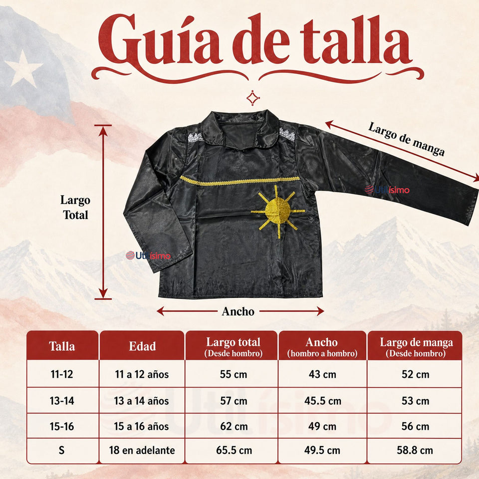 Traje Típico Caporal Negro Danza Tradicional Fiestas Patrias