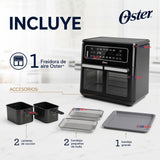 Freidora de aire Oster®, Dual Flex, 11 L de capacidad, negro, CKSTAF11MCDDF