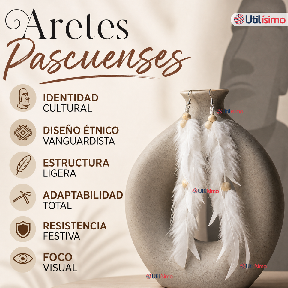 Pack 3 Aros Aritos Pascuenses Rapa Nui NIña Fiestas Patrias