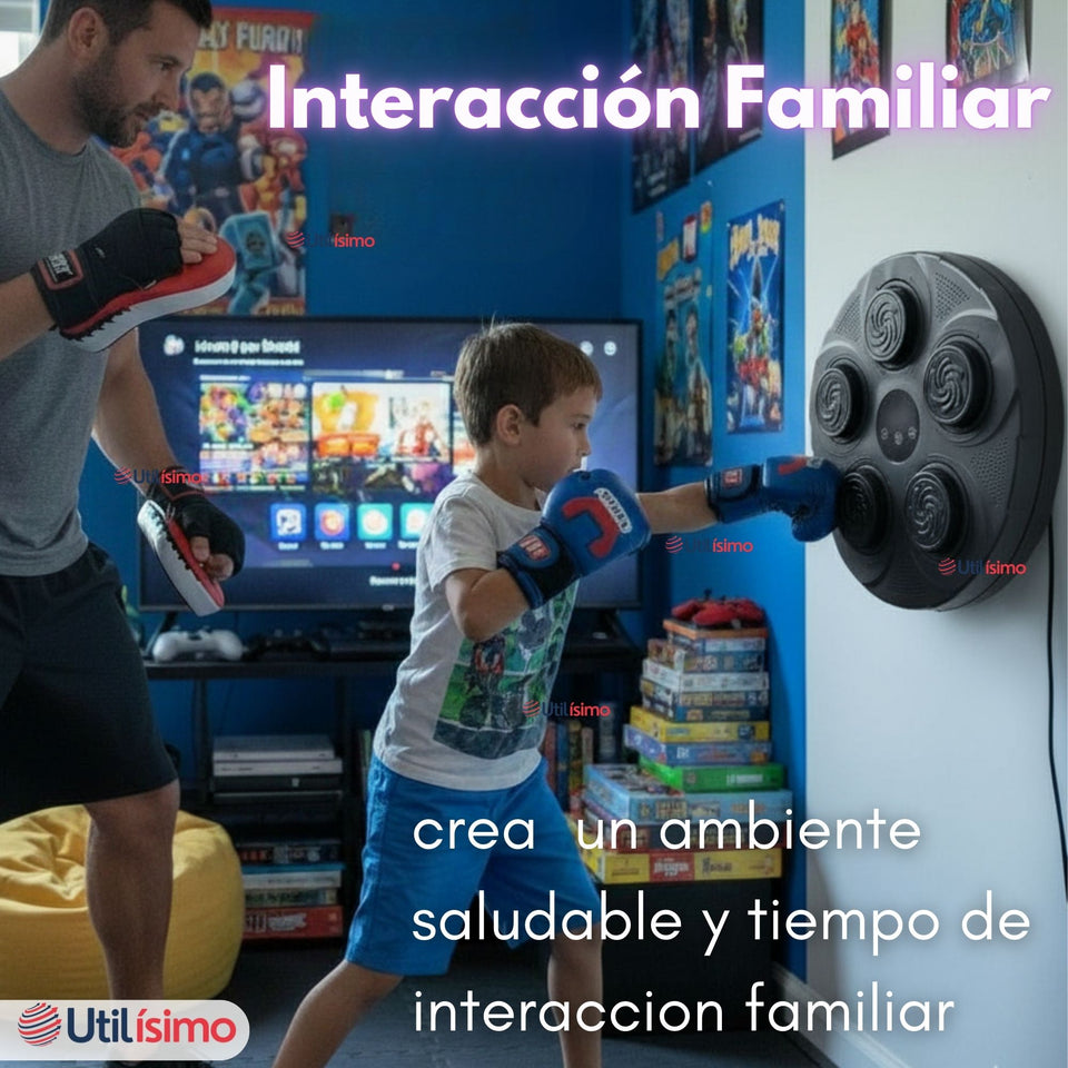 Máquina de Boxeo Musical Bluetooth con Guantes para Adulto y Niño