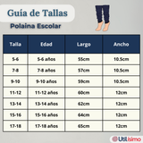 Pack 3 Polainas Escolares Invierno Abrigadoras Niña Azul Acrílico