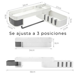 Organizador Esquinero Ajustable Multiuso para Baño y Cocina