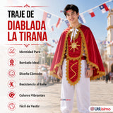 Traje Tirana Diablada Rojo 5 Piezas Juvenil Baile Típico Fiestas Patrias