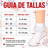 1 Par Calcetines Encaje Vuelos Niña Algodón Fiestas Patrias