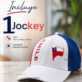 Jockey Gorro Hombre Bandera De Chile Bordado Tricolor