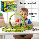 Pista Carreras de Auto Juguete Flexible Dinosaurio 120 Piezas