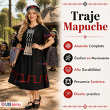 Pack 3 Trajes Típicos Vestido Mapuche Completo 5 Piezas Mujer Fiestas Patrias