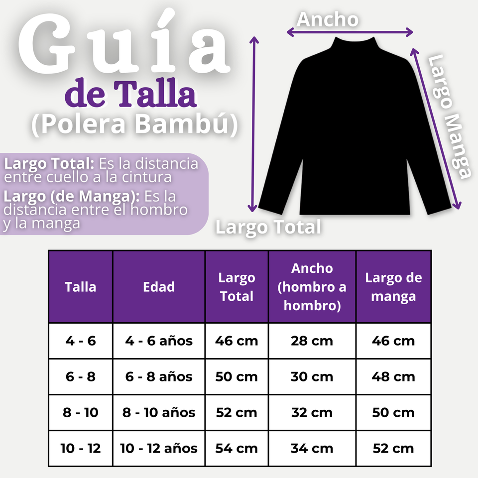 Pack 3 Poleras Camisetas Bambú Lilas Cuello Beatle Primera Capa  Manga Larga Niña