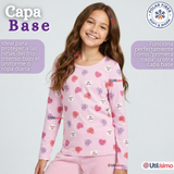 Camiseta Polera Polar Primera Capa Basica Pijama Manga Larga Diseños Surtidos Niña