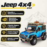 Puzzle 3D Jeep 4x4 Azul de Madera 132 Piezas Juguete Armable
