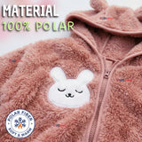 Polerón Con Capucha Forro Polar Bebe Niña Conejo Abrigo Invierno
