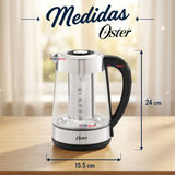 Hervidor eléctrico de vidrio Oster con Selector de temperatura e infusor de té BVSTKT8990