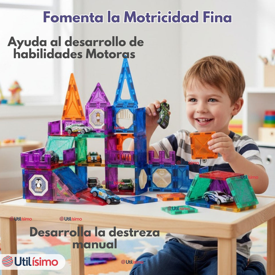 Juego Bloques De Construcción Magnéticos 3D 66 Piezas para Niños