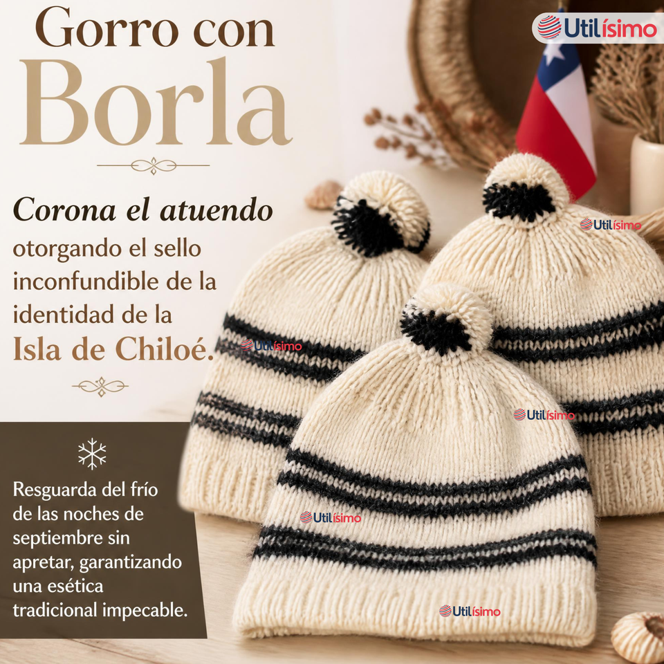 Pack 3 Set Chilote De Gorro Polainas Tipico Niño Fiestas Patrias