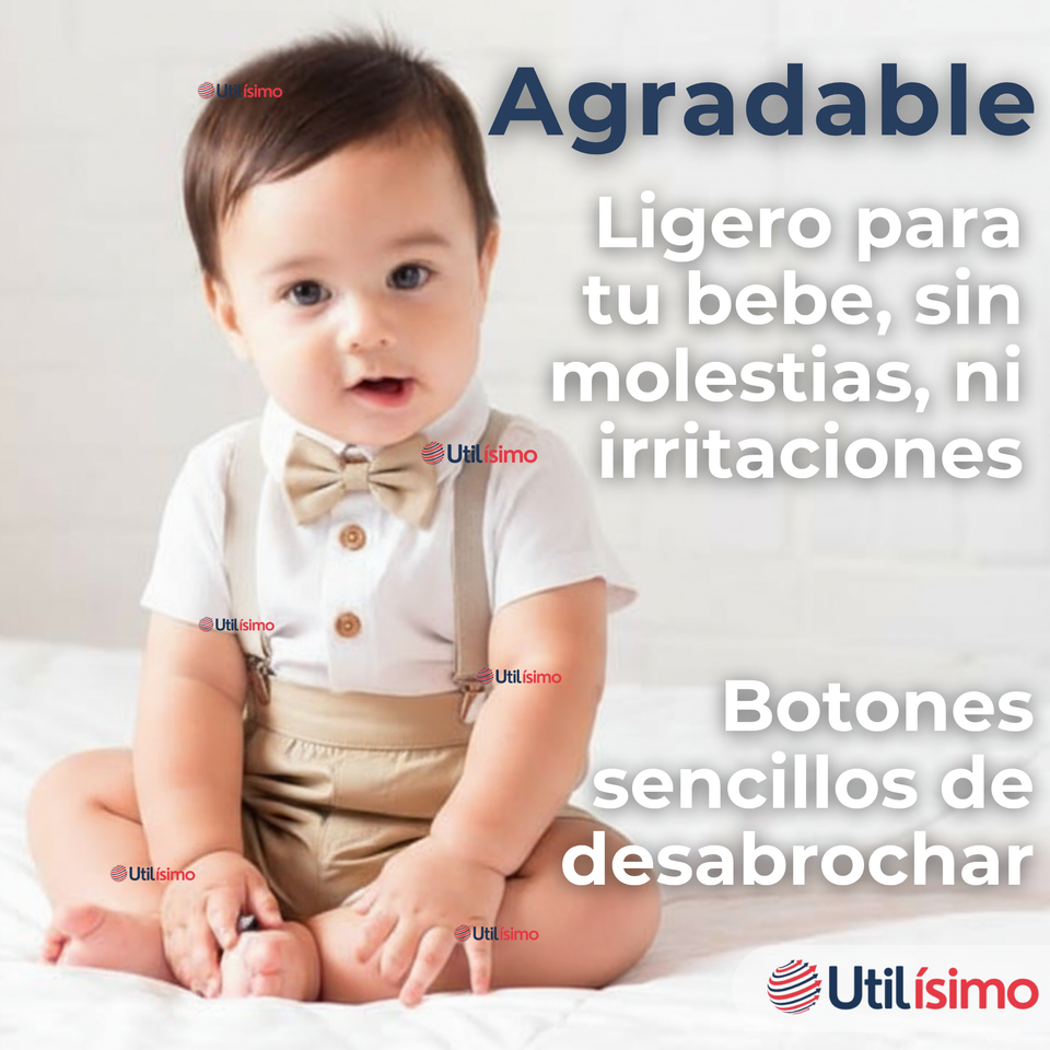 Conjunto De Vestir Con Tirantes Camisa Pantalón Corto Algodón Niño