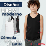 Pack 3 Camisetas Sin Manga Básicas Suaves 100% Algodón Colores Surtidos Juvenil