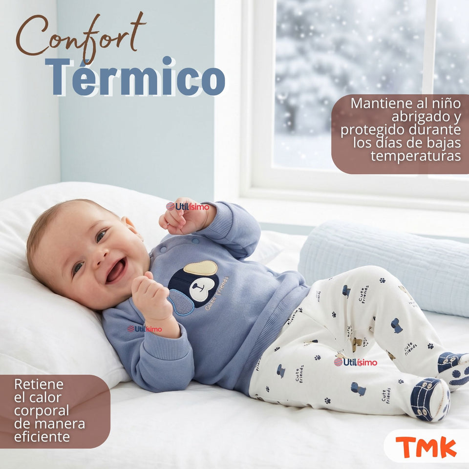 Conjunto Buzo Polerón 2 Piezas Bebé Niño Tedmimak Cute Dog