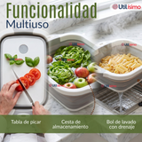 Tabla De Picar Plegable  3 En 1 Drenaje Multiuso Cocina Silicona