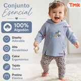 Conjunto 2 Piezas Polerón y Pantalón Buzo 100% Algodón Bebé Niña Tedmimak Blue girl