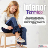 Calza Palazzo Niña Polar Con Chiporro Elasticada Térmica Navy Blue