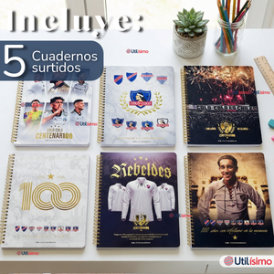 Pack 5 Unidades Cuadernos Colo Colo Centenario 100 Hojas