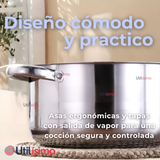 Mini Batería de Cocina 10 Piezas de Acero Inoxidable con Tapa de Vidrio Templado