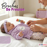 Conjunto 2 Piezas Buzo Pantalón Y Polerón Con Capucha Tela Plush Lila Bebé Niña